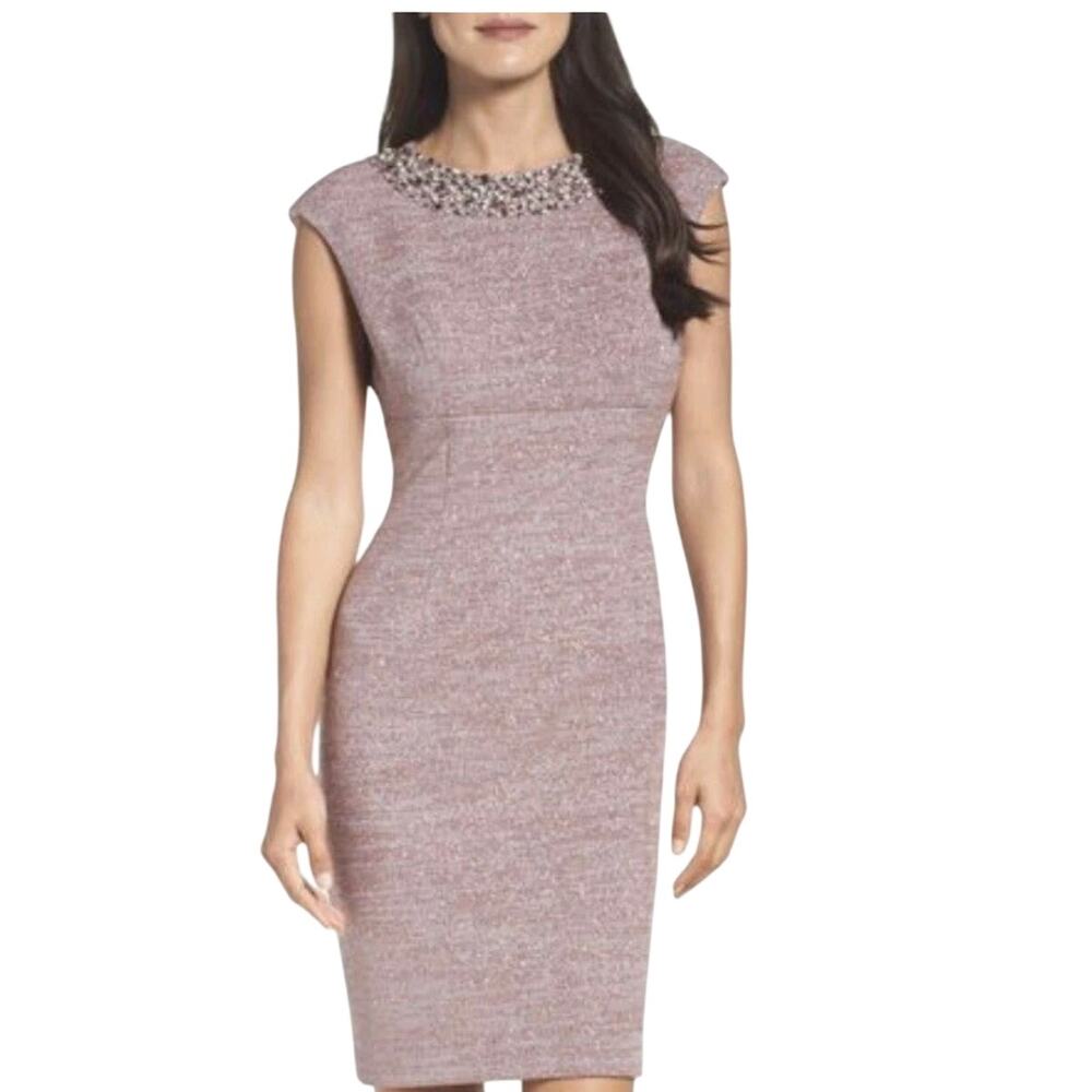 Eliza J pink embellished cocktail party wedding guest dress size 12
